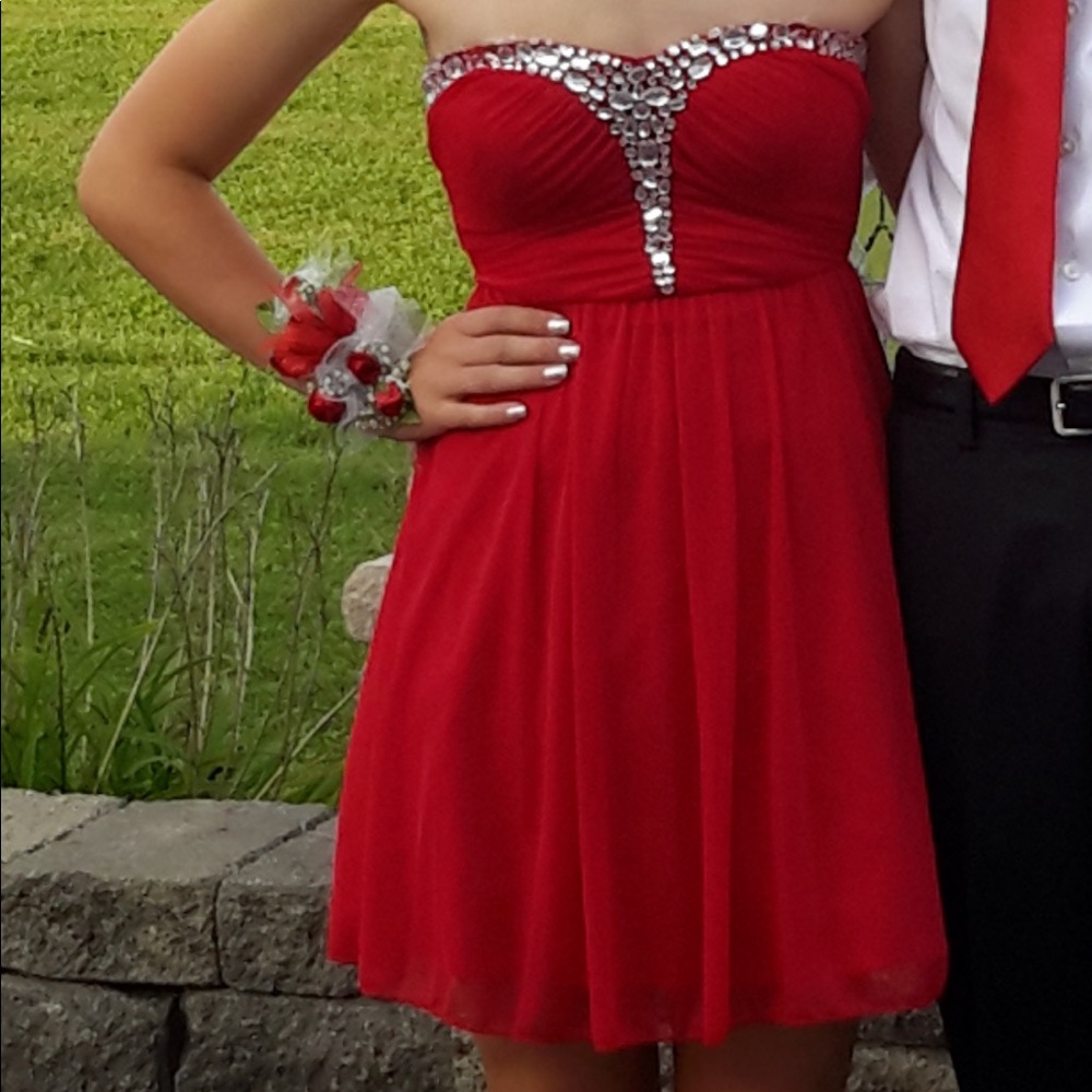 Red Strapless Dress